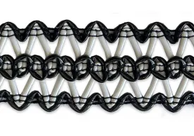 1 1/4" Black Leatherette Zig-Zag Trim (Made in USA)