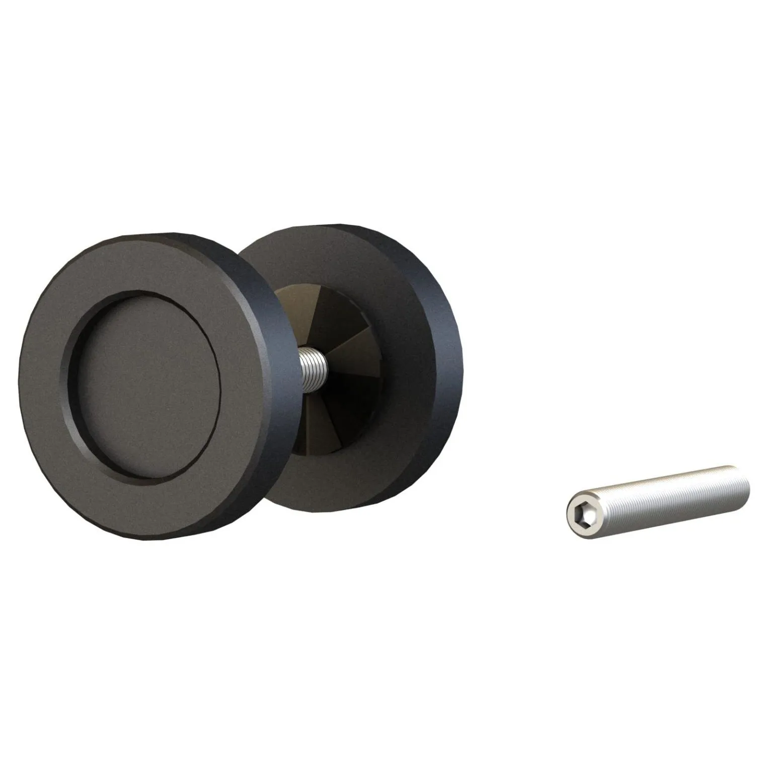 1-31/32" (50 mm) Round Surface-Mount Finger Pulls Matte Black Passage