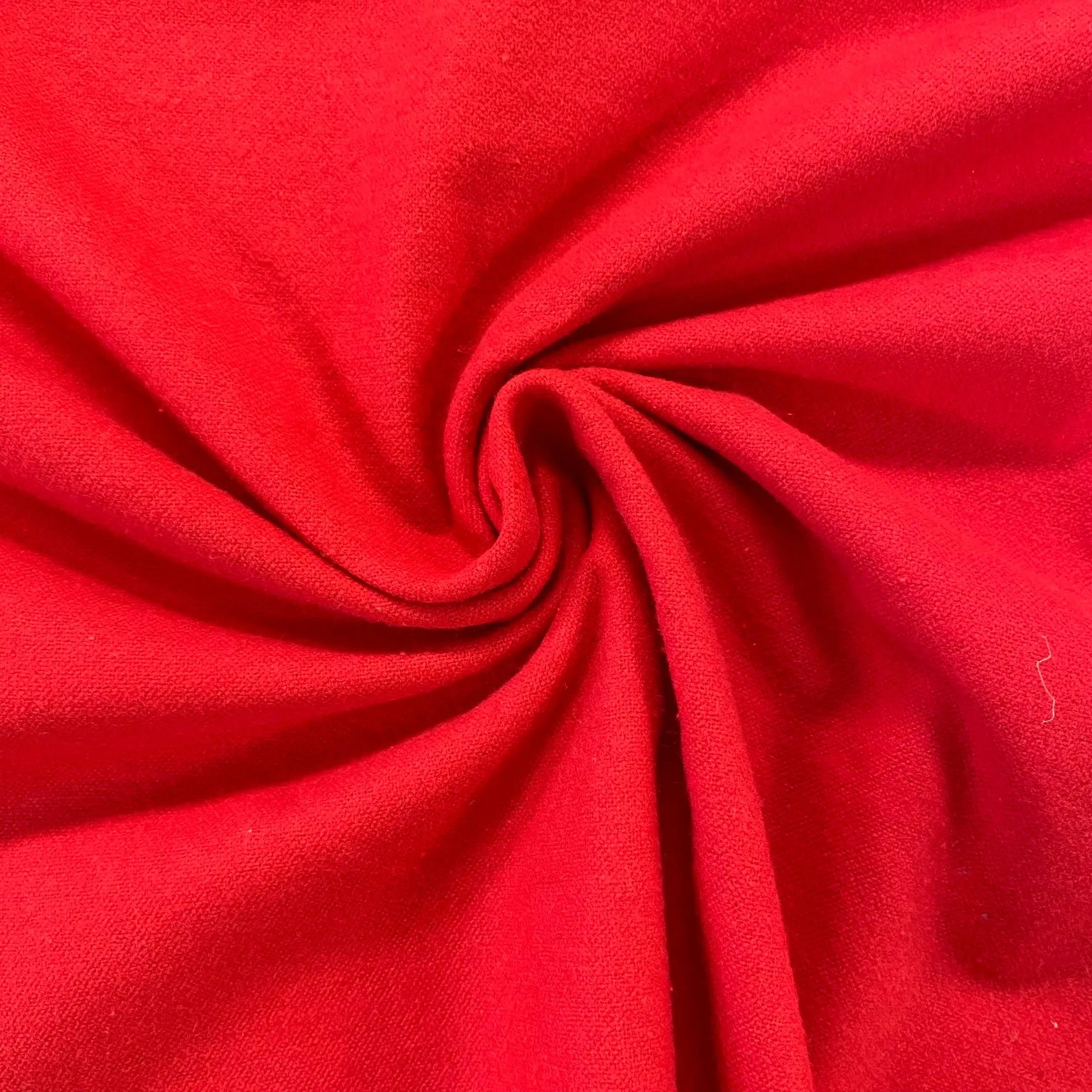 100% Brushed Cotton - Red - £6.00 Per Metre - Sold By Half Metre