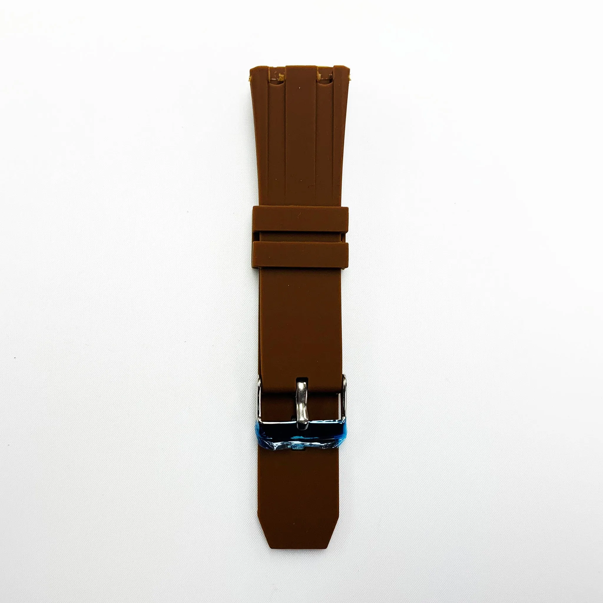 24 MM Silicone Special Double Cut Watch Band Brown Color Quick Release Regular Size Watch Strap