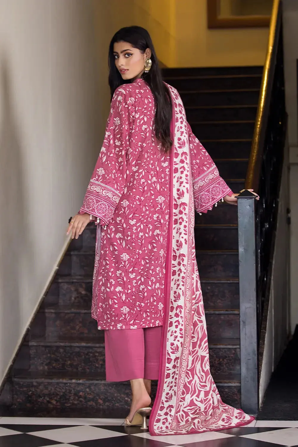 3PC Printed Unstitched Khaddar Suit KKH-2873