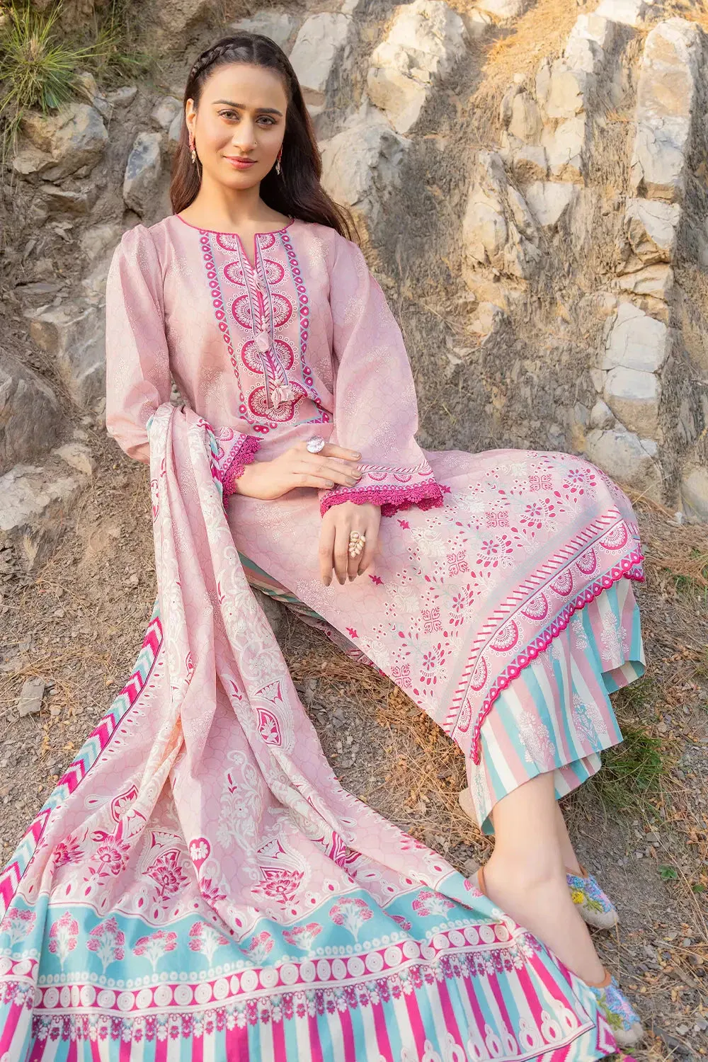 3PC Printed Unstitched Lawn Suit KLA-2762