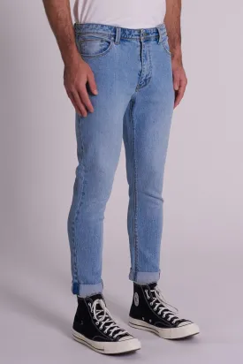 Abrand Mens Drop Skinny Bias Jean Mid Vintage Indigo