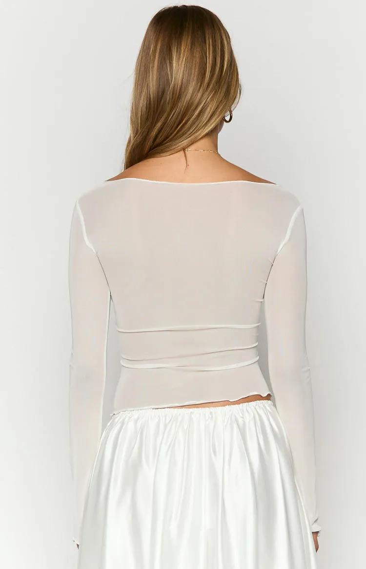 Alonza White Long Sleeve Top