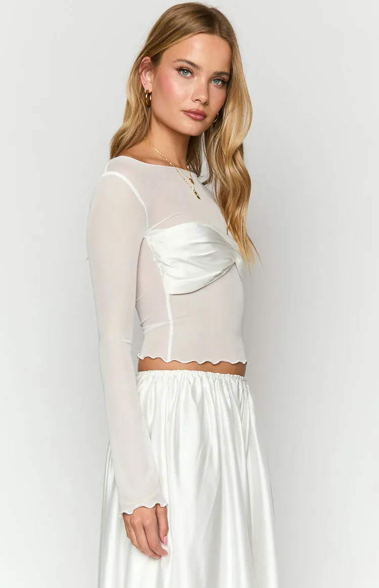 Alonza White Long Sleeve Top