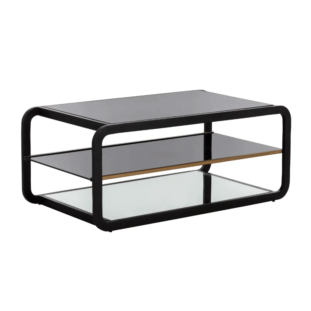 Ambretta Coffee Table Modern Black With Smoked Glass