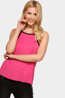 Baby Pink High Neck Tank Top