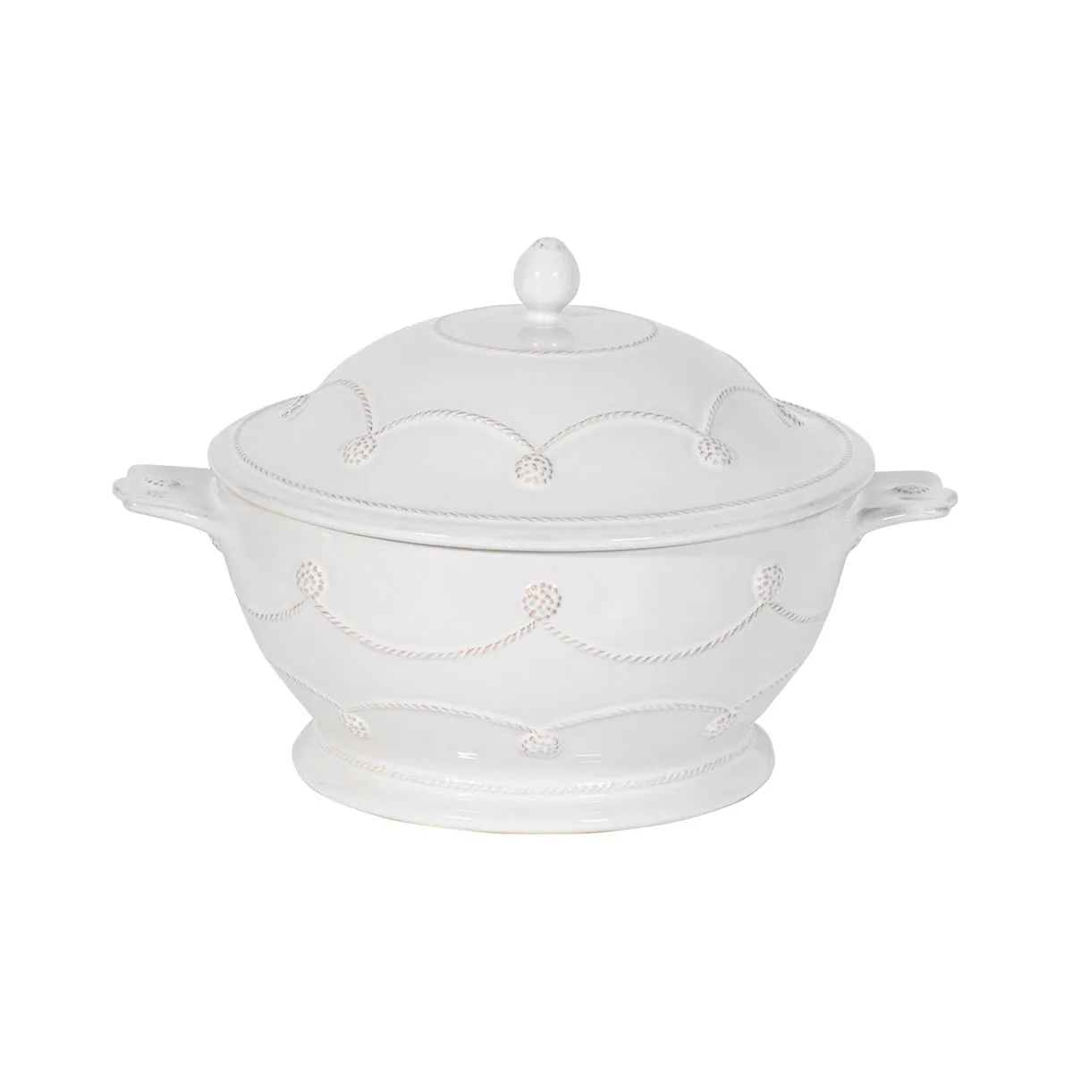 Berry & Thread Casserole with Lid - Whitewash