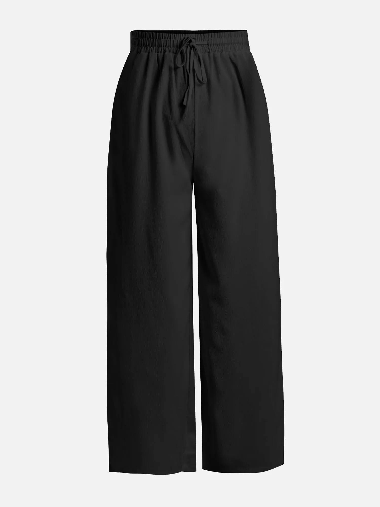 Black Drape Top & Wide Pants Set