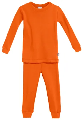 Boys and Girls Soft Organic Cotton Snug Fit Pajama Sets  | Orange