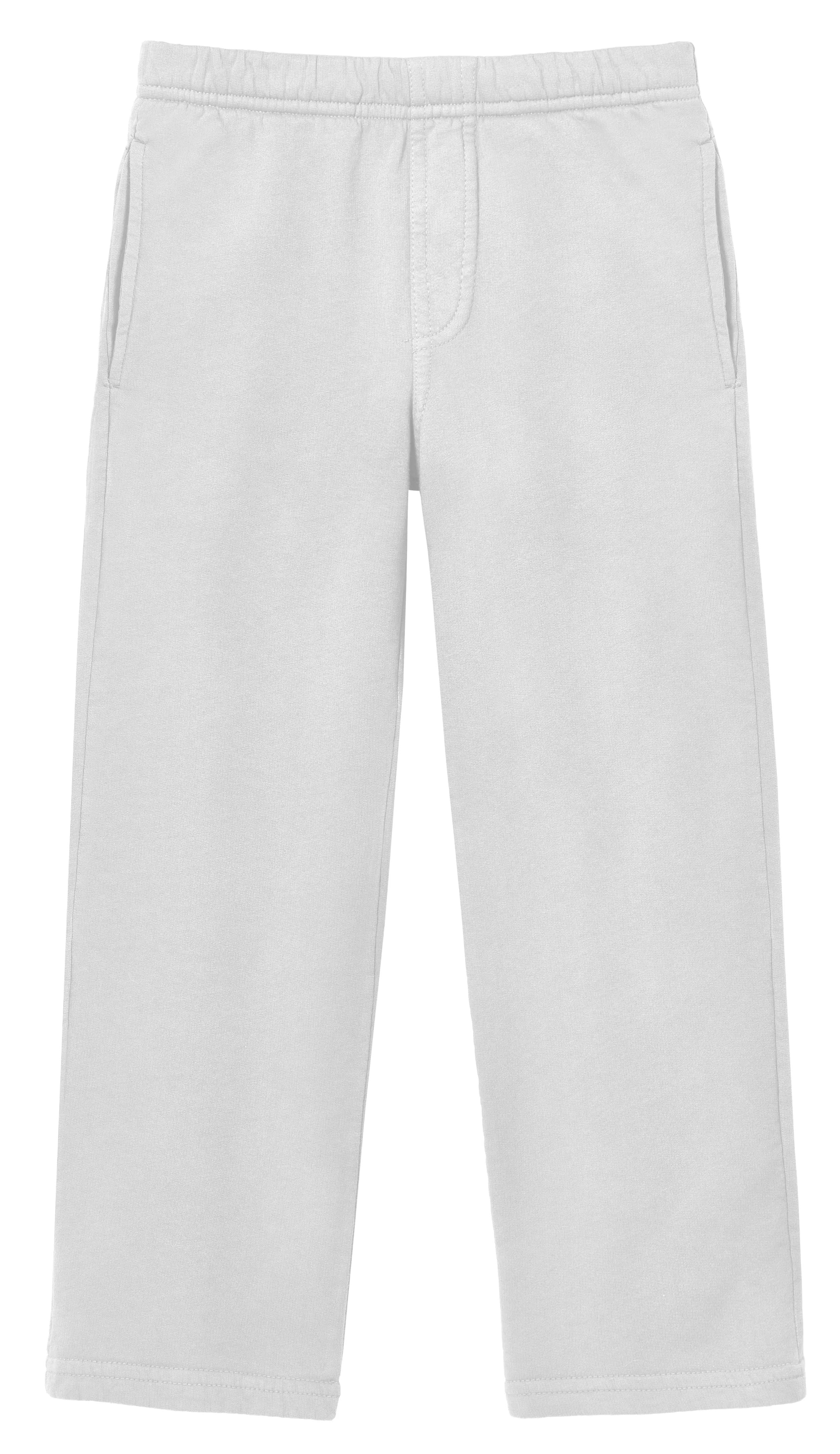 Boys Soft Cotton Fleece Straight Leg Pocket Pant | White