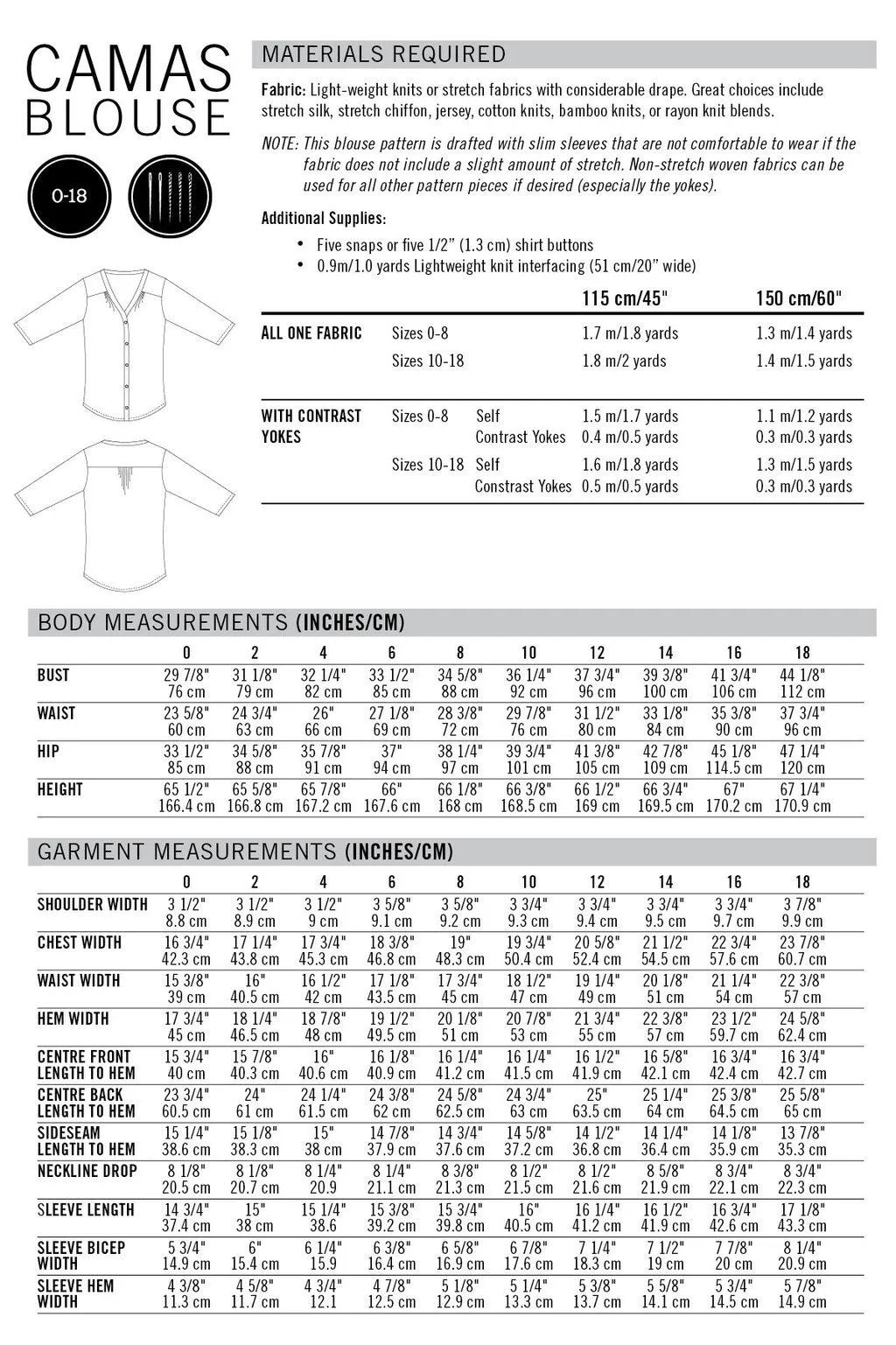 Camas Blouse Pattern - Thread Theory