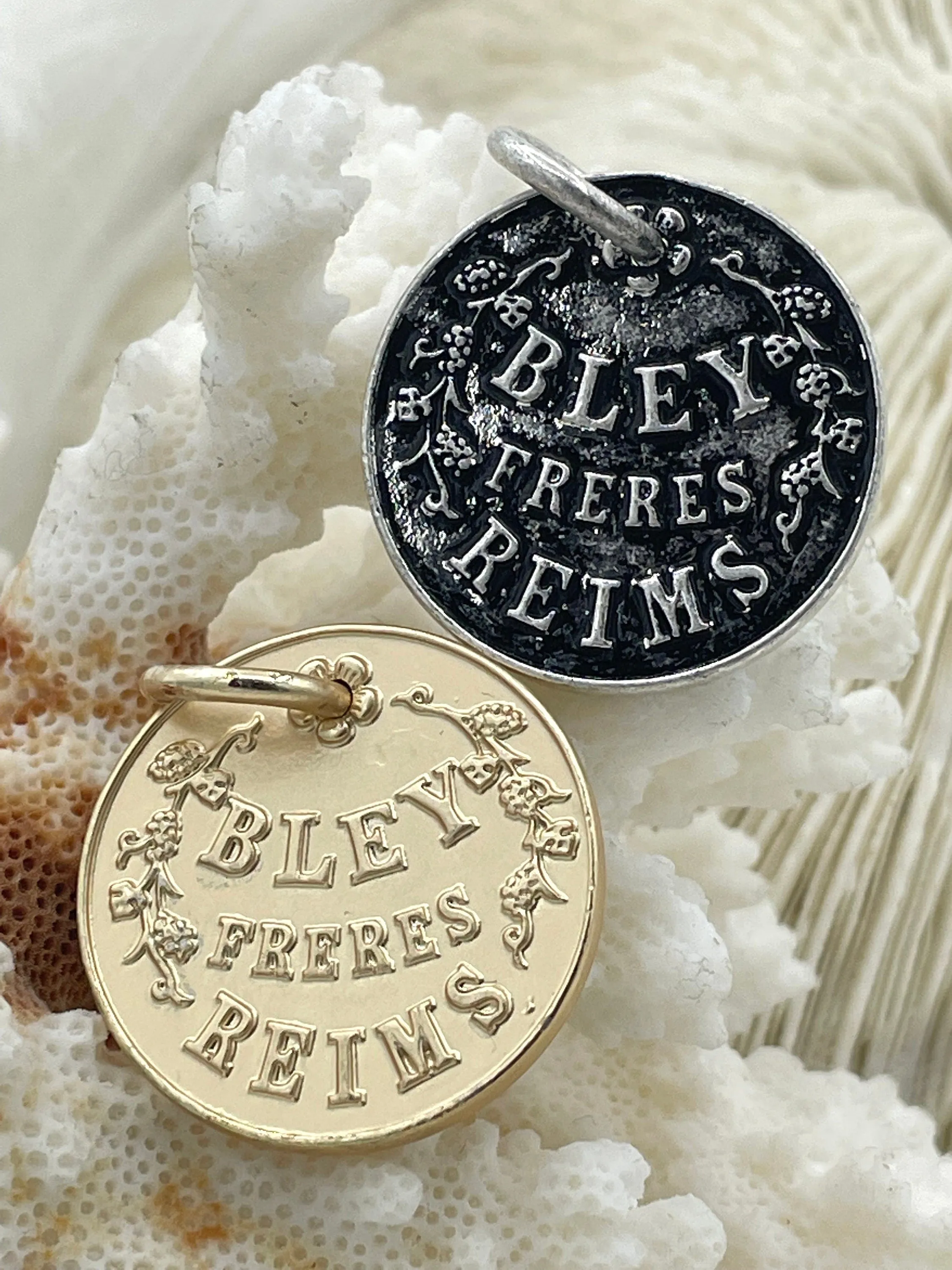 Champagne Coin Pendant, Bley Frères, Champagne Token Reproduction 28mm, French Coin Pendant, Champagne Medallion 8 Finishes. Fast Ship