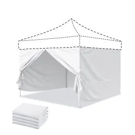 EAGLE PEAK 4-Piece Sunwall/Sidewalls for 10x10 ft Steel Commercial Custom Canopy Only,  Includes 3 Sidewalls and 1 Entry Wall, Pack of 4, White