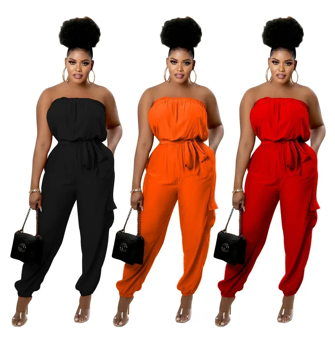 Elegant Off-Shoulder Strapless Jumpsuit - Prolyf Styles