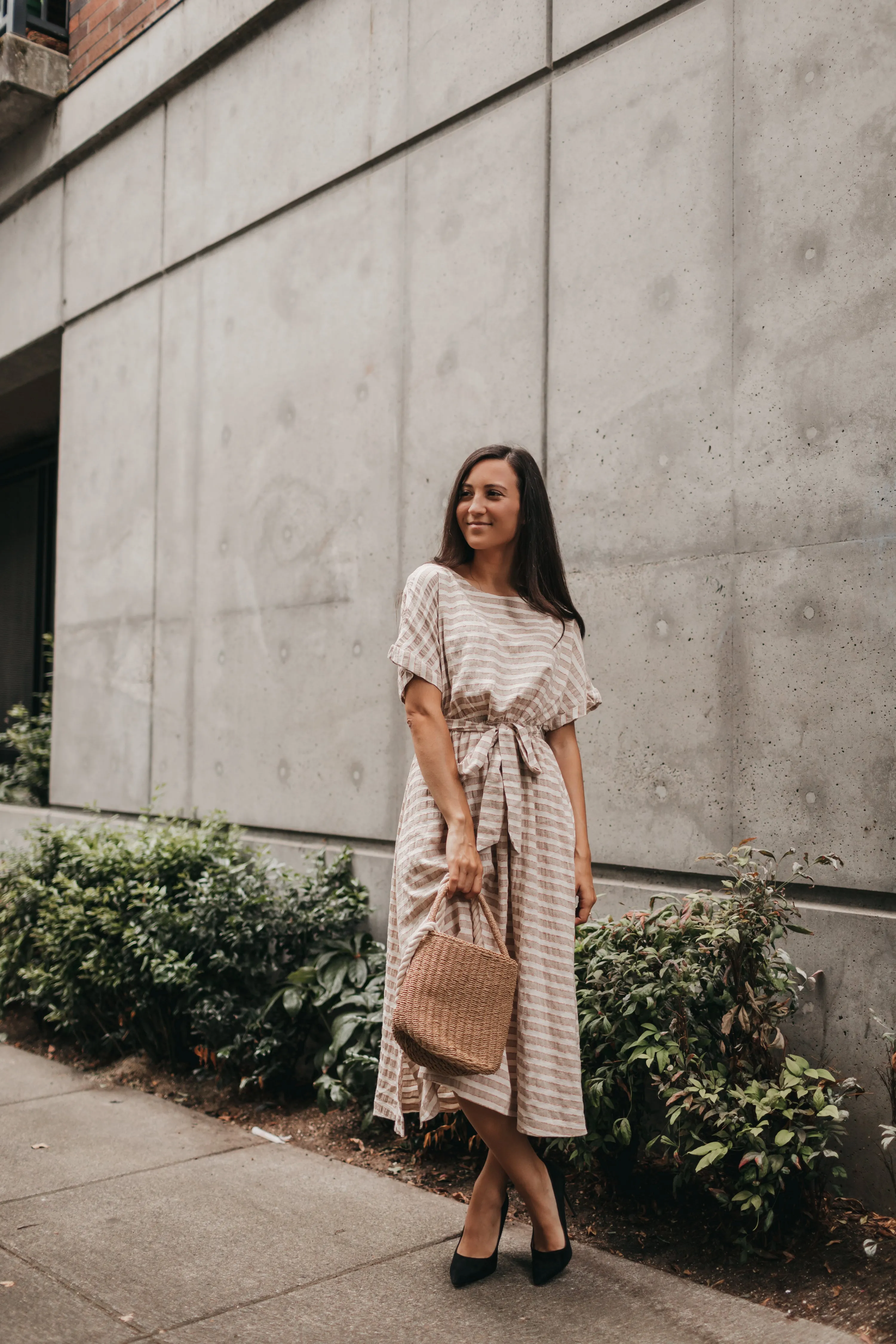 Eva Midi Dress in Khaki