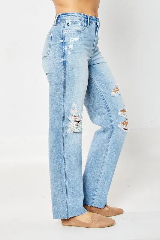 Judy Blue High Waist Rigid Magic 90's Destroy Straight