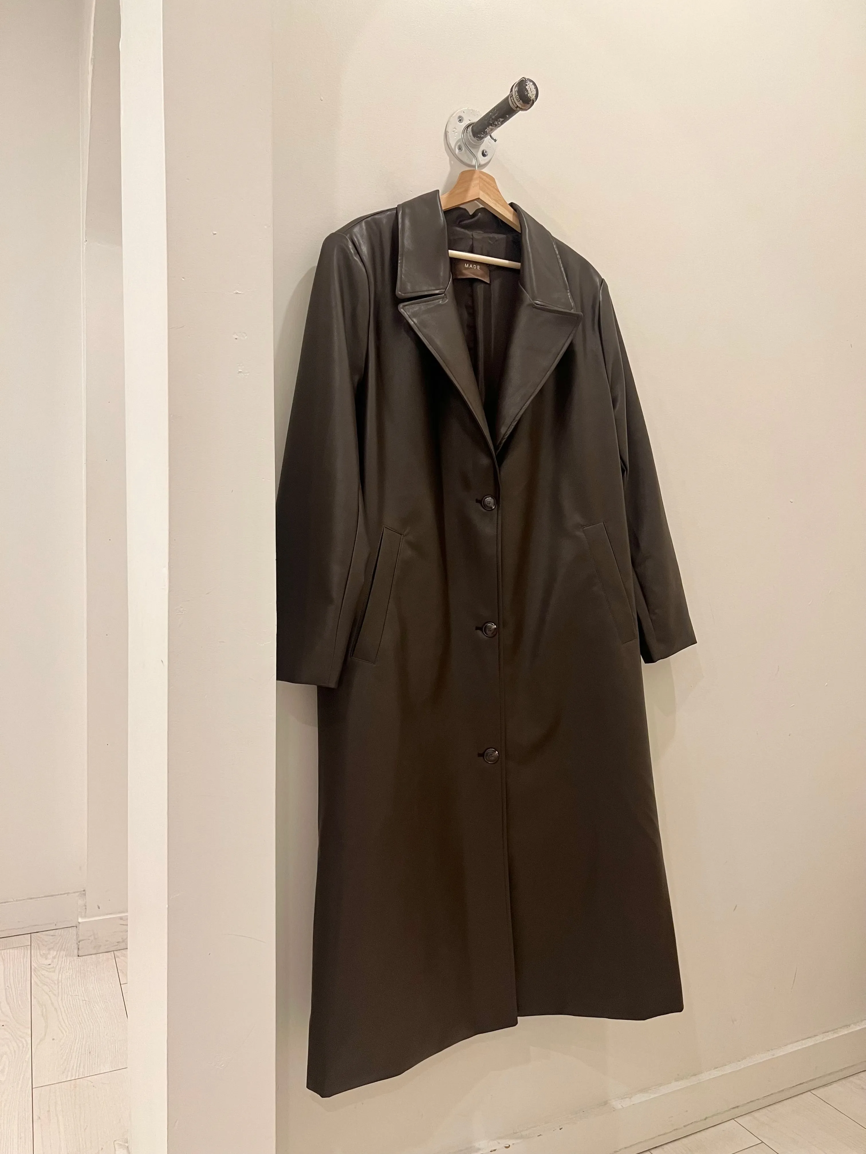 JULES Leather maxi coat