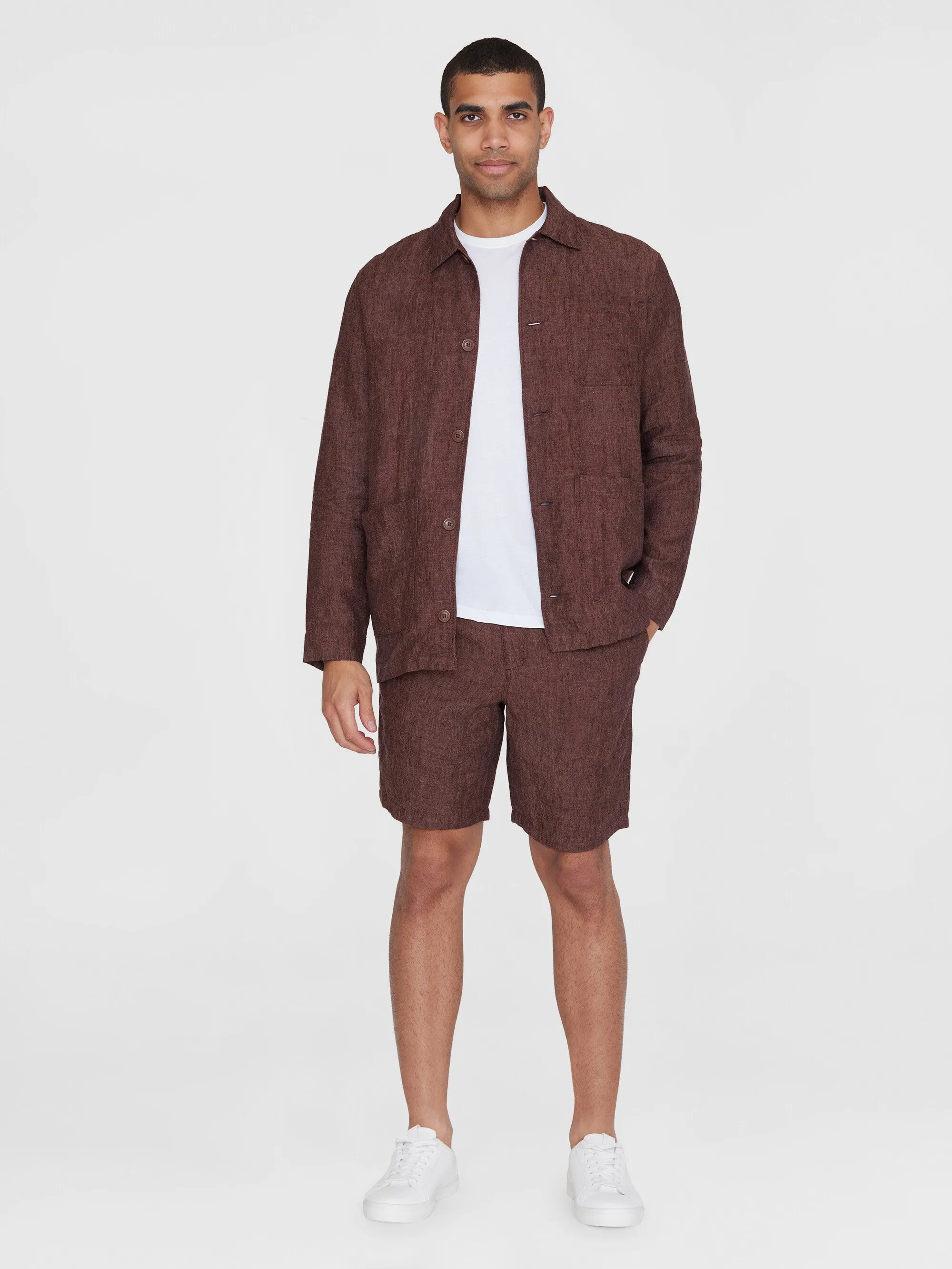 Linen overshirt - Chocolate Malt