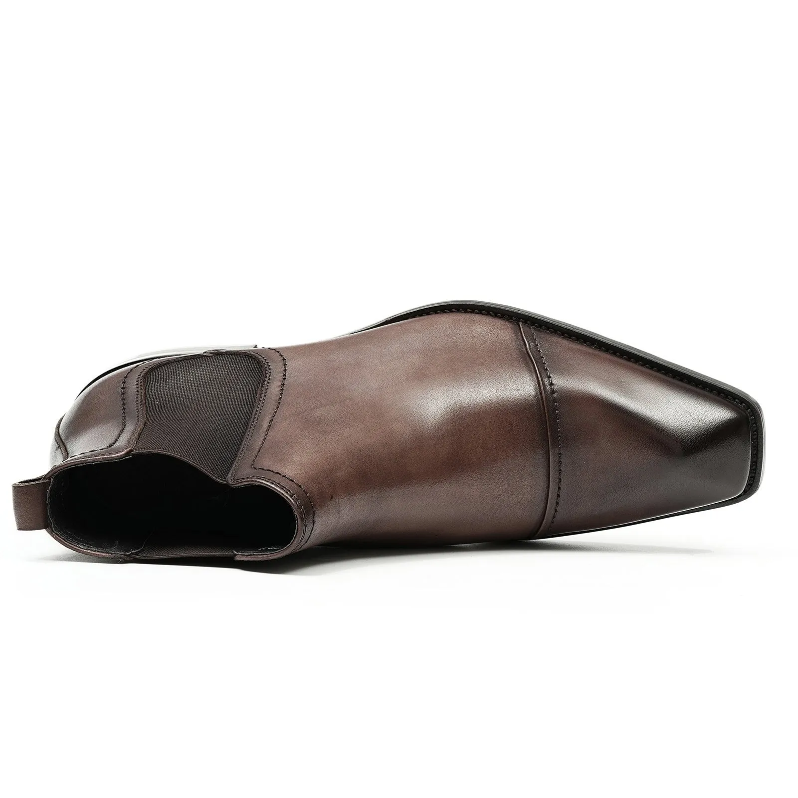 Men’s formal cap-toe boots Brown