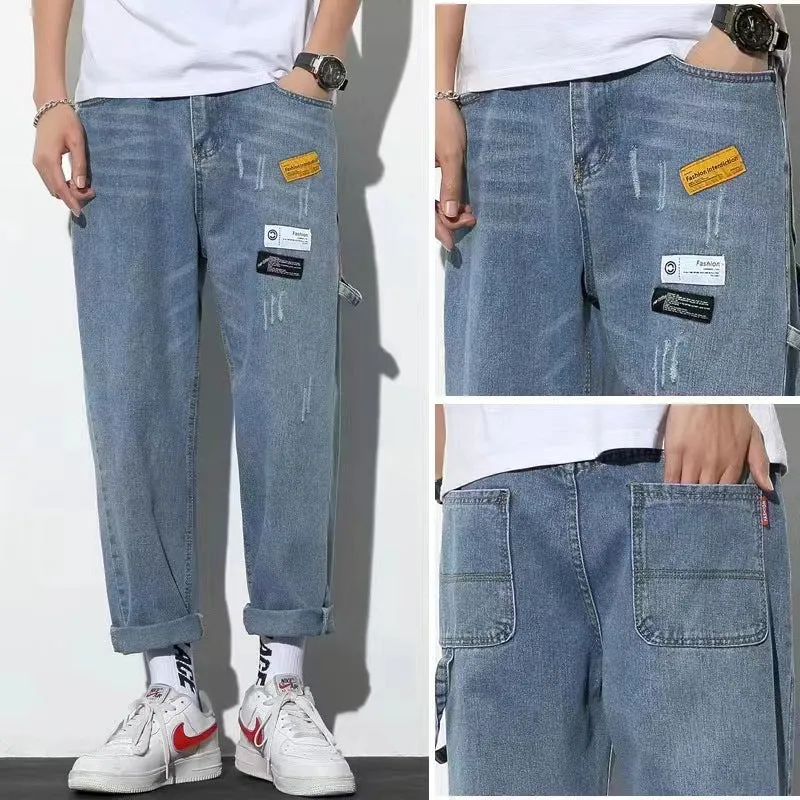 Men's Jeans  Hot Trade Export Denim Trousers Factory Stock Direct Sales Straight Loose Men's Jeans