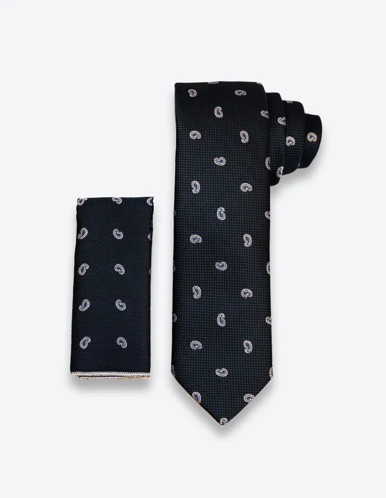 Navy-Blue Paisley Tie