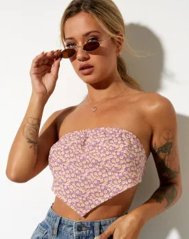 Nolda Crop Top in Flower Fun Lilac Lemon