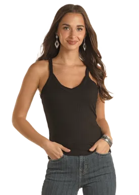 Panhandle Slim® Women's Black Ribbed Cami Top