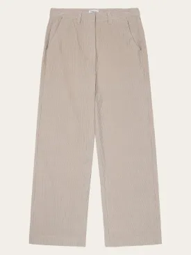 POSEY wide high-rise irregular corduroy pant - GOTS/Vegan - Light feather gray