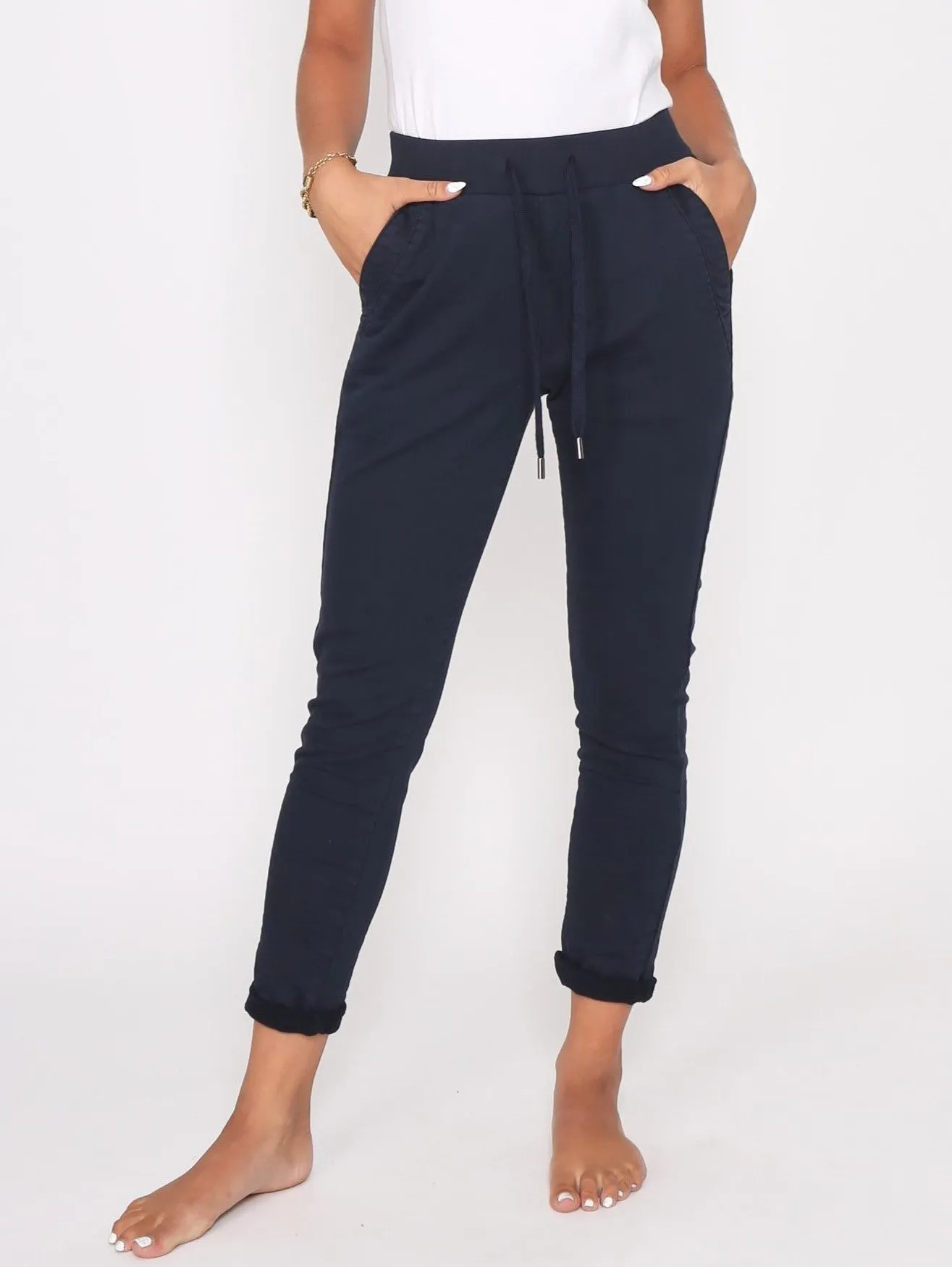 Riley Stretch Denim Joggers - Ink