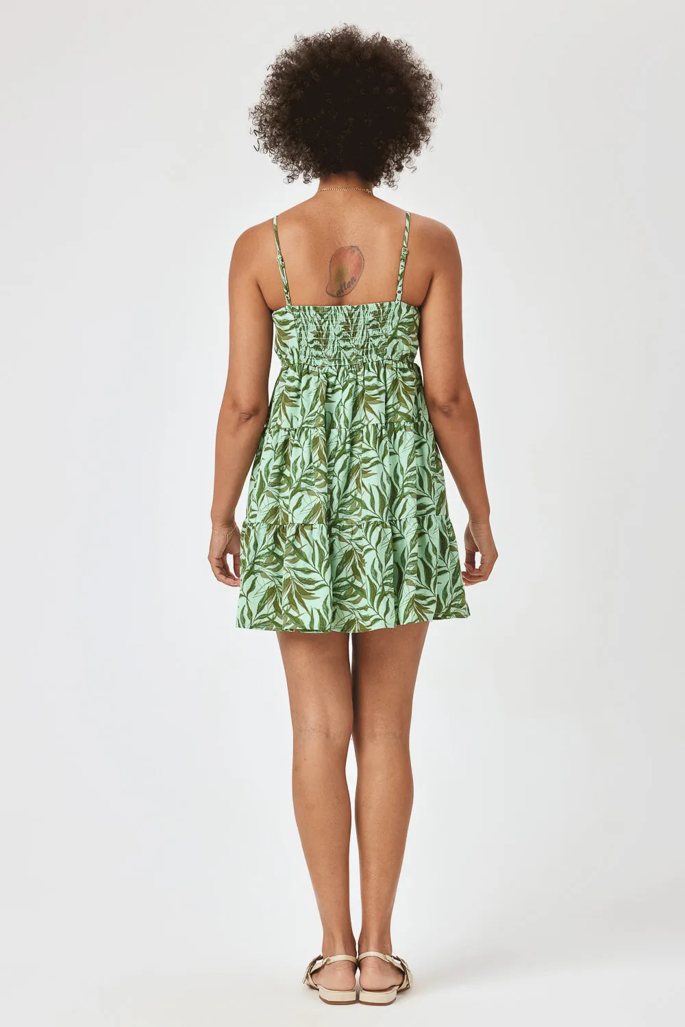 Sage Floral Tie Front Dress