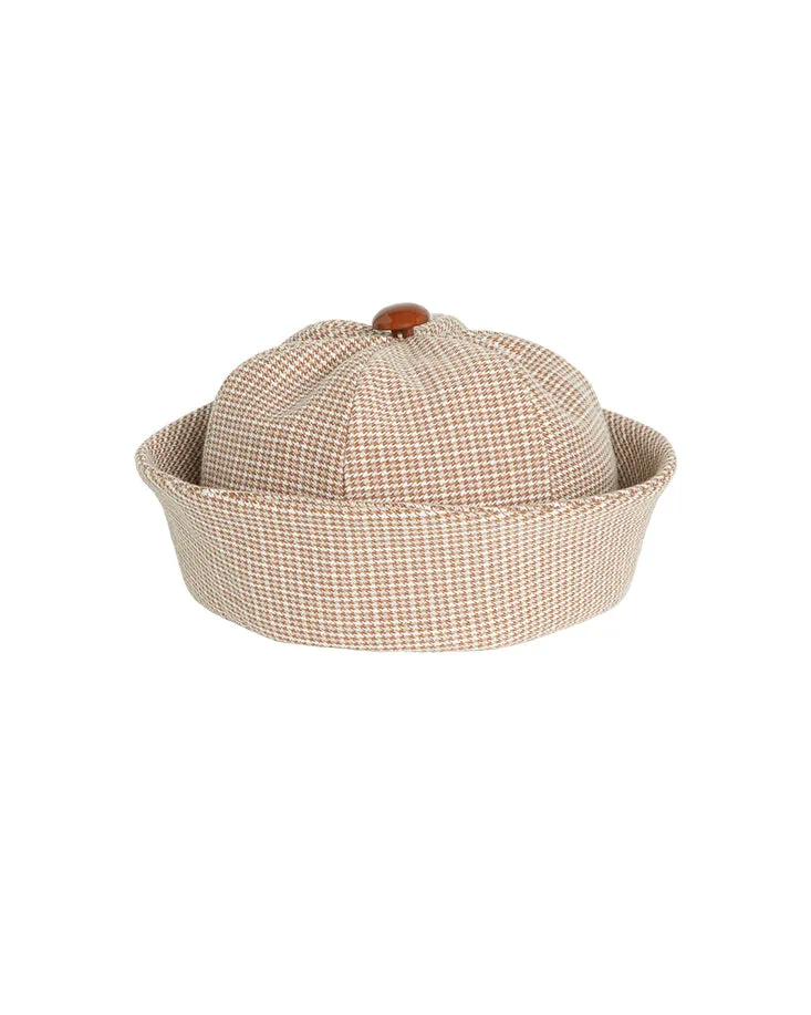 SAILOR HAT BROWN CHECK