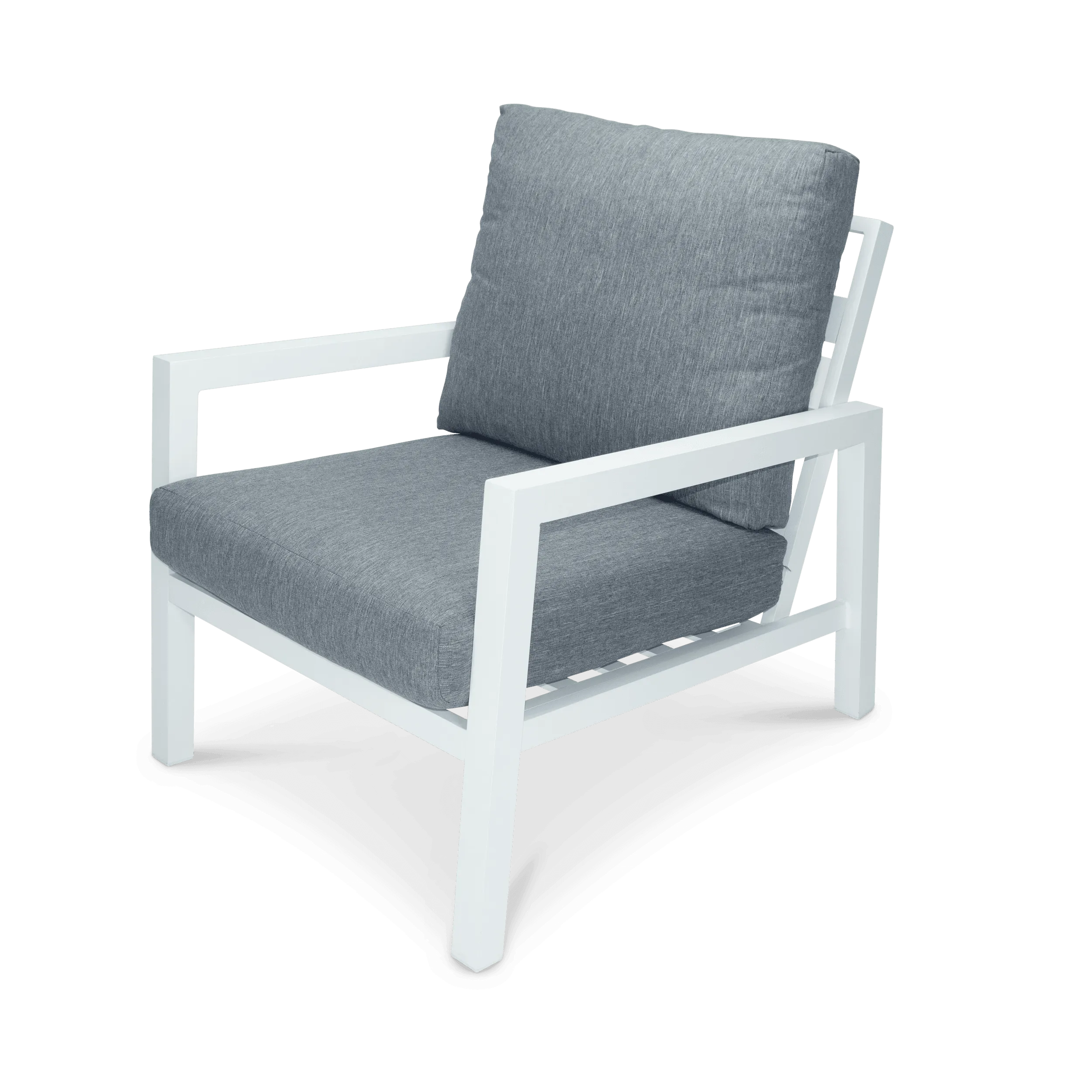 San Sebastian 5pc Outdoor Lounge Suite in Arctic White Aluminium with Platinum Olefin Cushions