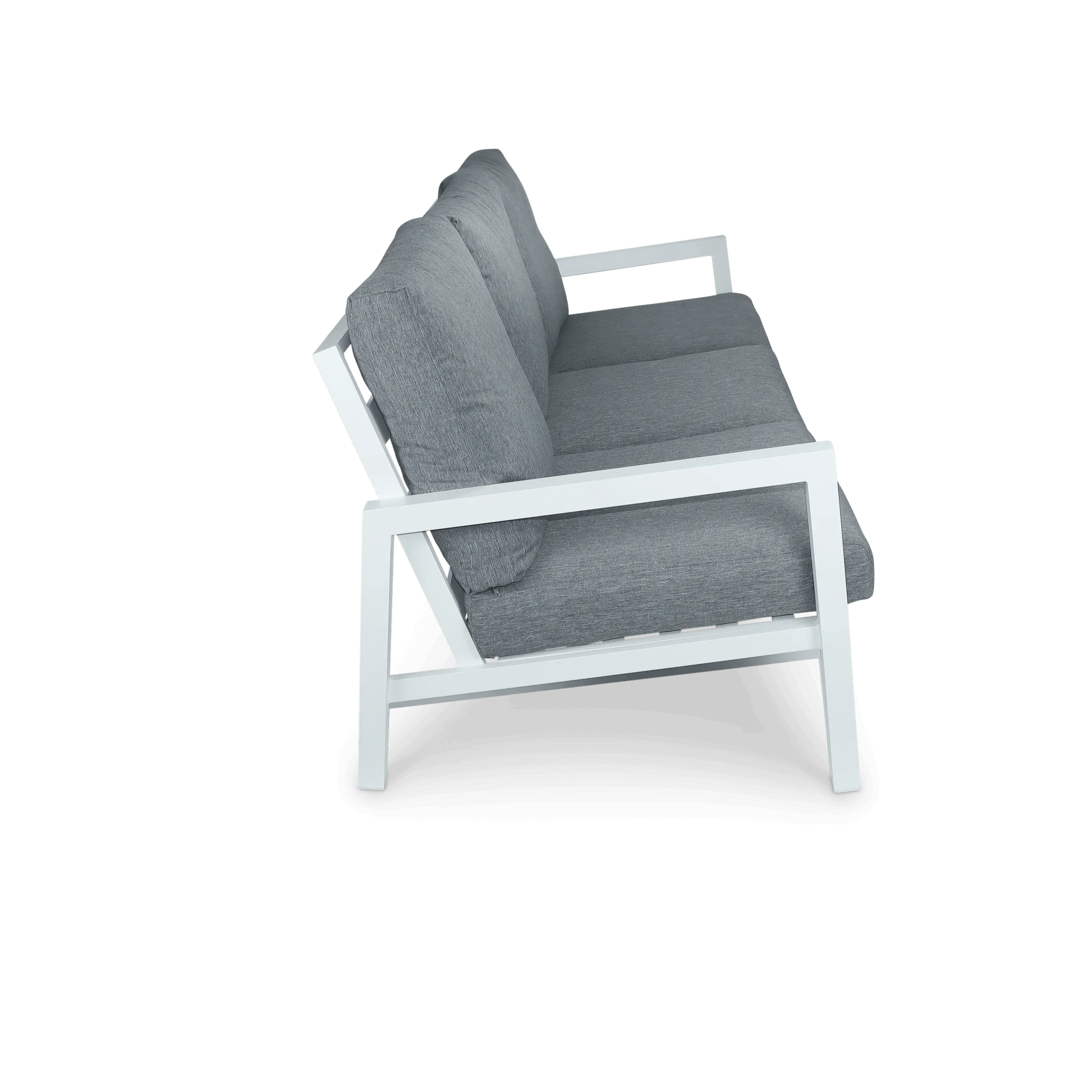 San Sebastian 5pc Outdoor Lounge Suite in Arctic White Aluminium with Platinum Olefin Cushions