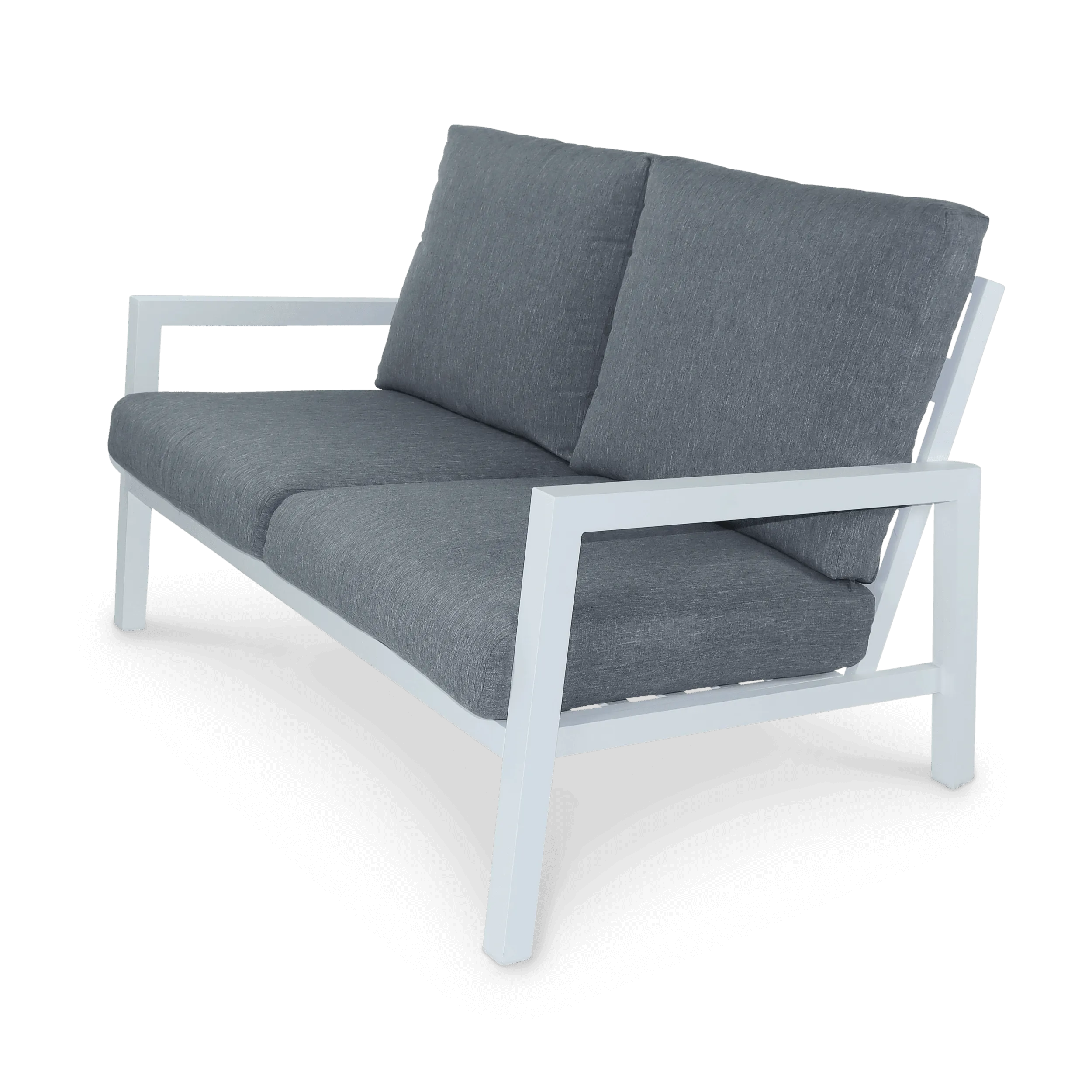 San Sebastian 5pc Outdoor Lounge Suite in Arctic White Aluminium with Platinum Olefin Cushions