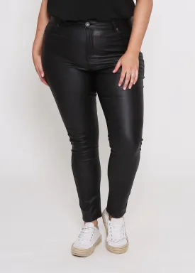 Selena Skinny Jeans - Black Wet Look