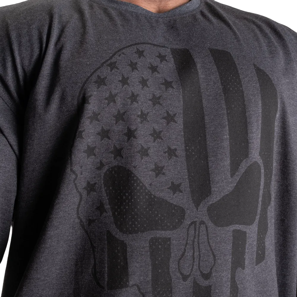 Skull Union Iron Tee, Dark Grey Melange