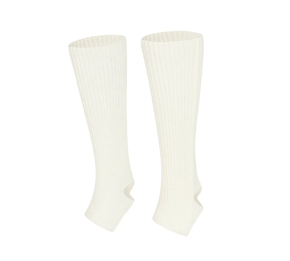 Women Stretchy Ribbed Knit Stirrup Leg Warmers