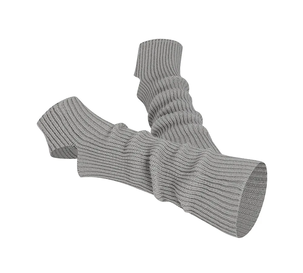 Women Stretchy Ribbed Knit Stirrup Leg Warmers