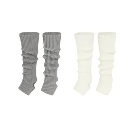 Women Stretchy Ribbed Knit Stirrup Leg Warmers