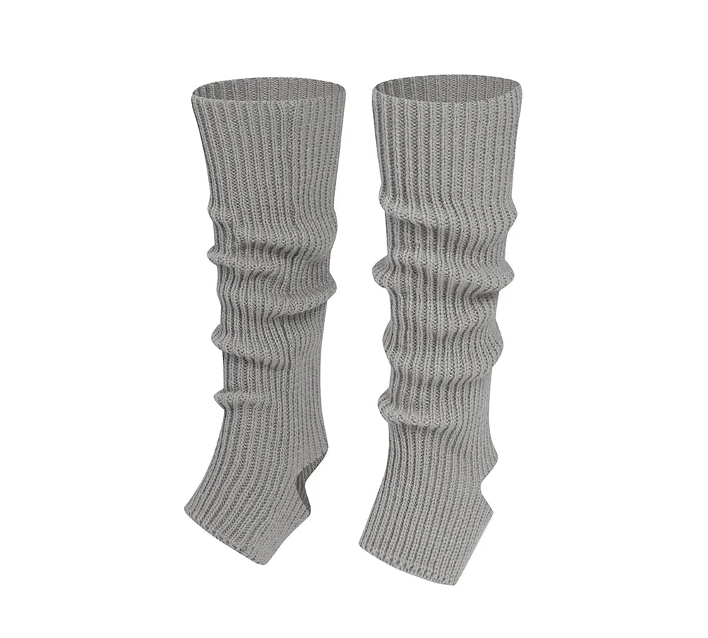 Women Stretchy Ribbed Knit Stirrup Leg Warmers