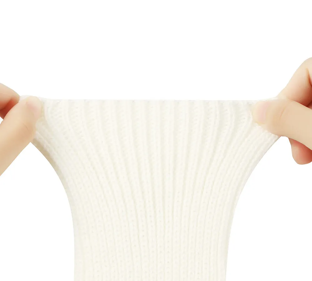 Women Stretchy Ribbed Knit Stirrup Leg Warmers