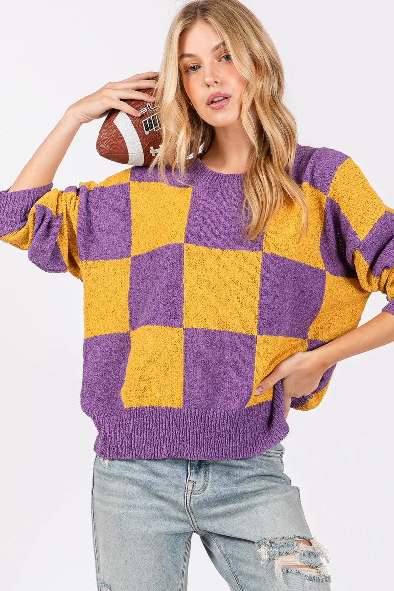 Women's Sweater Gameday Checkered